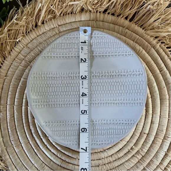 HEARTH & HAND With Magnolia 4pc Textured Appetizer Stoneware Plates Sour Cream - Picture 14 of 14